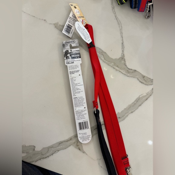 Red and Black Dog Leash and Collar Set - Picture 2 of 2